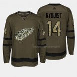 Maillot Hockey Detroit Red Wings Gustav Nyquist 2018 Salute To Service Vert Militar
