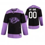 Maillot Hockey Nashville Predators Personnalise Fights Cancer Noir
