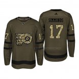 Maillot Hockey Philadelphia Flyers Wayne Simmonds 2018 Salute To Service Vert Militar