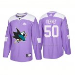 Maillot Hockey San Jose Sharks Chris Tierney Authentique 2018 Fights Cancer Volet