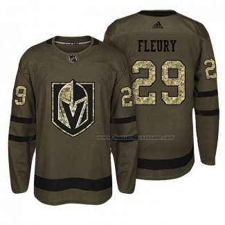 Maillot Hockey Vegas Golden Knights Marc Andre Fleury Salute To Service Vert Militar