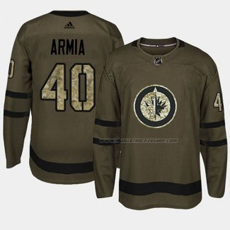 Maillot Hockey Winnipeg Jets Joel Armia 2018 Salute To Service Vert Militar