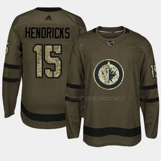 Maillot Hockey Winnipeg Jets Matt Hendricks 2018 Salute To Service Vert Militar