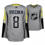 Maillot Hockey 2018 All Star Washington Capitals Alex Ovechkin Metro Division Authentique Gris