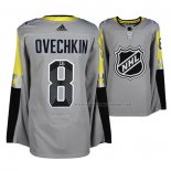 Maillot Hockey 2018 All Star Washington Capitals Alex Ovechkin Metro Division Authentique Gris