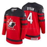 Maillot Hockey Canada Bowen Byram 2018 Iihf World Championship Joueur Rouge