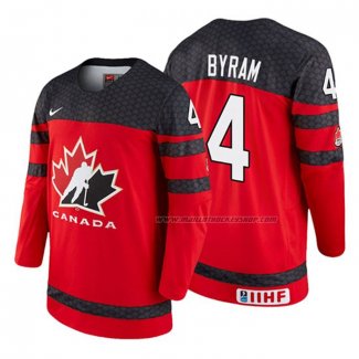 Maillot Hockey Canada Bowen Byram 2018 Iihf World Championship Joueur Rouge