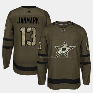 Maillot Hockey Dallas Stars Mattias Janmark 2018 Salute To Service Vert Militar
