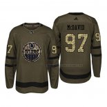 Maillot Hockey Edmonton Oilers Connor Mcdavid 2018 Salute To Service Vert Militar