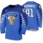 Maillot Hockey Finlandia Joel Kiviranta Exterieur 2020 Iihf World Championship Bleu