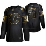 Maillot Hockey Golden Edition Calgary Flames Mike Vernon Retired Joueur Authentique Noir