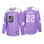 Maillot Hockey Los Angeles Kings Trevor Lewis Authentique 2018 Fights Cancer Volet
