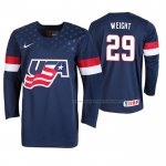 Maillot Hockey USA Danny Weight 2019 Iihf World U18 Championship Bleu
