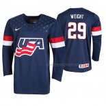 Maillot Hockey USA Danny Weight 2019 Iihf World U18 Championship Bleu