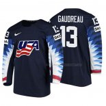 Maillot Hockey USA Johnny Gaudreau 2018 Iihf World Championship Joueur Noir