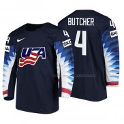 Maillot Hockey USA Will Butcher 2018 Iihf World Championship Joueur Noir