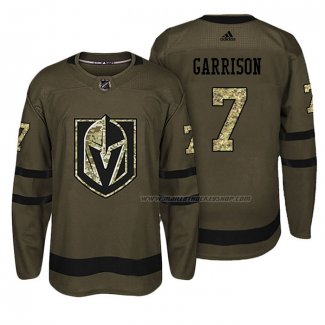 Maillot Hockey Vegas Golden Knights Jason Garrison Salute To Service Vert Militar