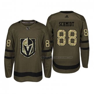 Maillot Hockey Vegas Golden Knights Nate Schmidt 2018 Salute To Service Vert Militar