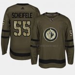 Maillot Hockey Winnipeg Jets Mark Scheifele 2018 Salute To Service Vert Militar