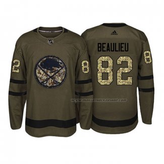 Maillot Hockey Buffalo Sabres Nathan Beaulieu 2018 Salute To Service Vert Militar