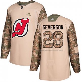Maillot Hockey Enfant New Jersey Devils Damon Severson Authentique 2017 Veterans Day Camouflage