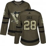 Maillot Hockey Femme Pittsburgh Penguins Ian Cole 2018 Salute To Service Vert Militar