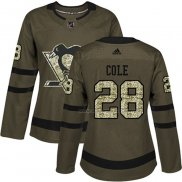 Maillot Hockey Femme Pittsburgh Penguins Ian Cole 2018 Salute To Service Vert Militar