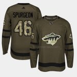 Maillot Hockey Minnesota Wild Jared Spurgeon 2018 Salute To Service Vert Militar