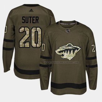 Maillot Hockey Minnesota Wild Ryan Suter 2018 Salute To Service Vert Militar