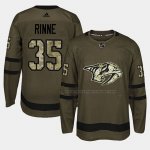 Maillot Hockey Nashville Predators Pekka Rinne 2018 Salute To Service Vert Militar