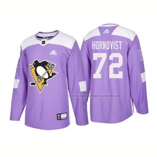 Maillot Hockey Pittsburgh Penguins Patric Hornqvist Authentique 2018 Fights Cancer Volet