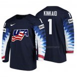 Maillot Hockey USA Keith Kinkaid 2018 Iihf World Championship Joueur Noir