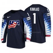 Maillot Hockey USA Keith Kinkaid 2018 Iihf World Championship Joueur Noir