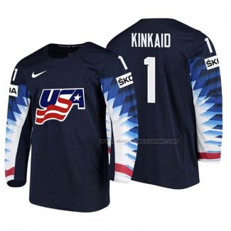 Maillot Hockey USA Keith Kinkaid 2018 Iihf World Championship Joueur Noir