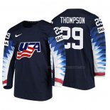 Maillot Hockey USA Tage Thompson 2018 Iihf World Championship Joueur Noir