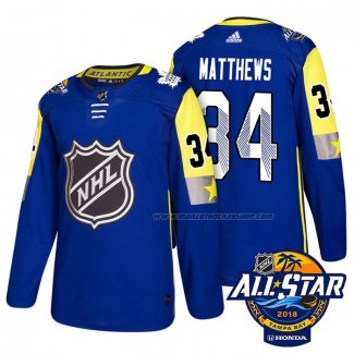 Maillot Hockey 2018 All Star Toronto Maple Leafs Auston Matthews Authentique Bleu