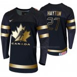 Maillot Hockey Canada Barrett Hayton 2020 Iihf World Junior Championship Golden Edition Limited Noir