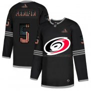 Maillot Hockey Carolina Hurricanes Hanifin 2020 USA Flag Noir