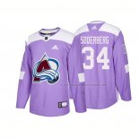 Maillot Hockey Colorado Avalanche Carl Soderberg Authentique 2018 Fights Cancer Volet