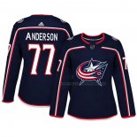 Maillot Hockey Femme Columbus Blue Jackets Josh Anderson Authentique Joueur Bleu