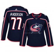 Maillot Hockey Femme Columbus Blue Jackets Josh Anderson Authentique Joueur Bleu