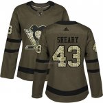 Maillot Hockey Femme Pittsburgh Penguins Conor Sheary 2018 Salute To Service Vert Militar