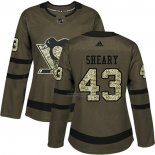 Maillot Hockey Femme Pittsburgh Penguins Conor Sheary 2018 Salute To Service Vert Militar
