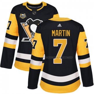Maillot Hockey Femme Pittsburgh Penguins Paul Martin 50 Anniversary Domicile Premier Noir