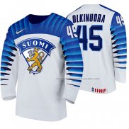 Maillot Hockey Finlandia Jussi Olkinuora Domicile 2020 Iihf World Championship Blanc