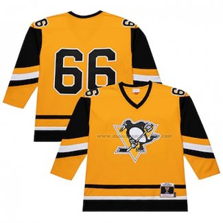 Maillot Hockey Pittsburgh Penguins Mario Lemieux Mitchell & Ness 1984-85 Jaune