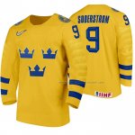 Maillot Hockey Suecia Victor Soderstrom Domicile 2020 Iihf World Junior Championship Jaune