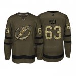 Maillot Hockey Tampa Bay Lightning Matthew Peca 2018 Salute To Service Vert Militar
