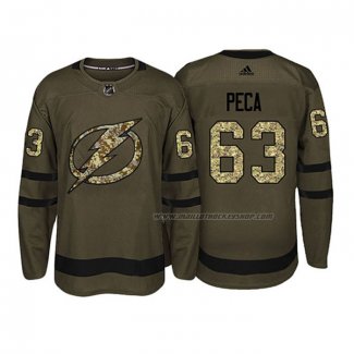 Maillot Hockey Tampa Bay Lightning Matthew Peca 2018 Salute To Service Vert Militar