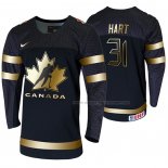 Maillot Hockey Canada Carter Hart 2020 Iihf World Junior Championship Golden Edition Limited Noir